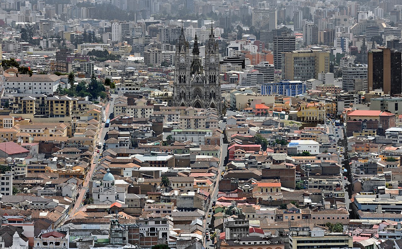 Quito skyline in Ecuador