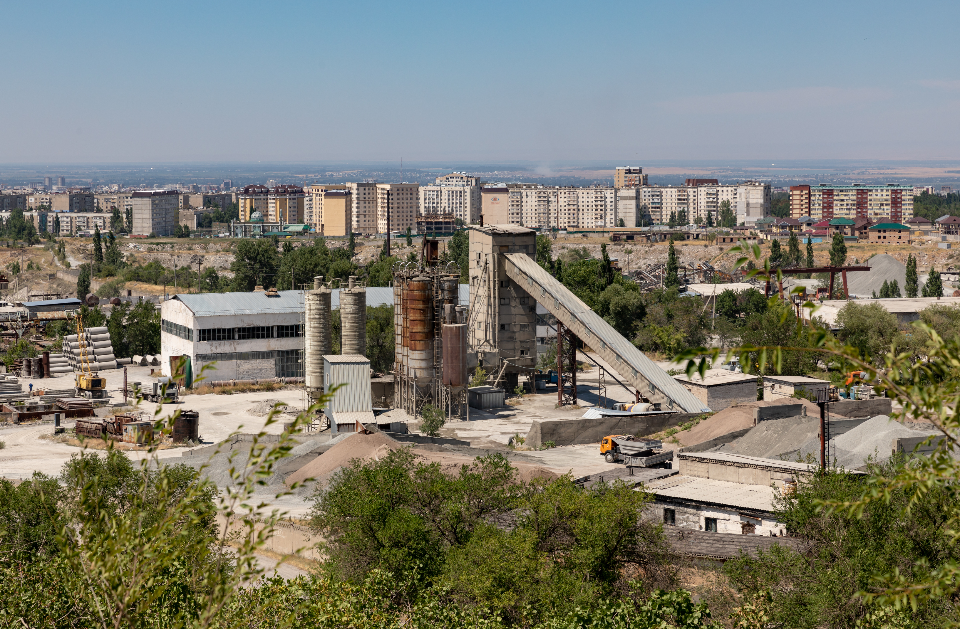 Bishkek city with mountains in Kyrgyzstan