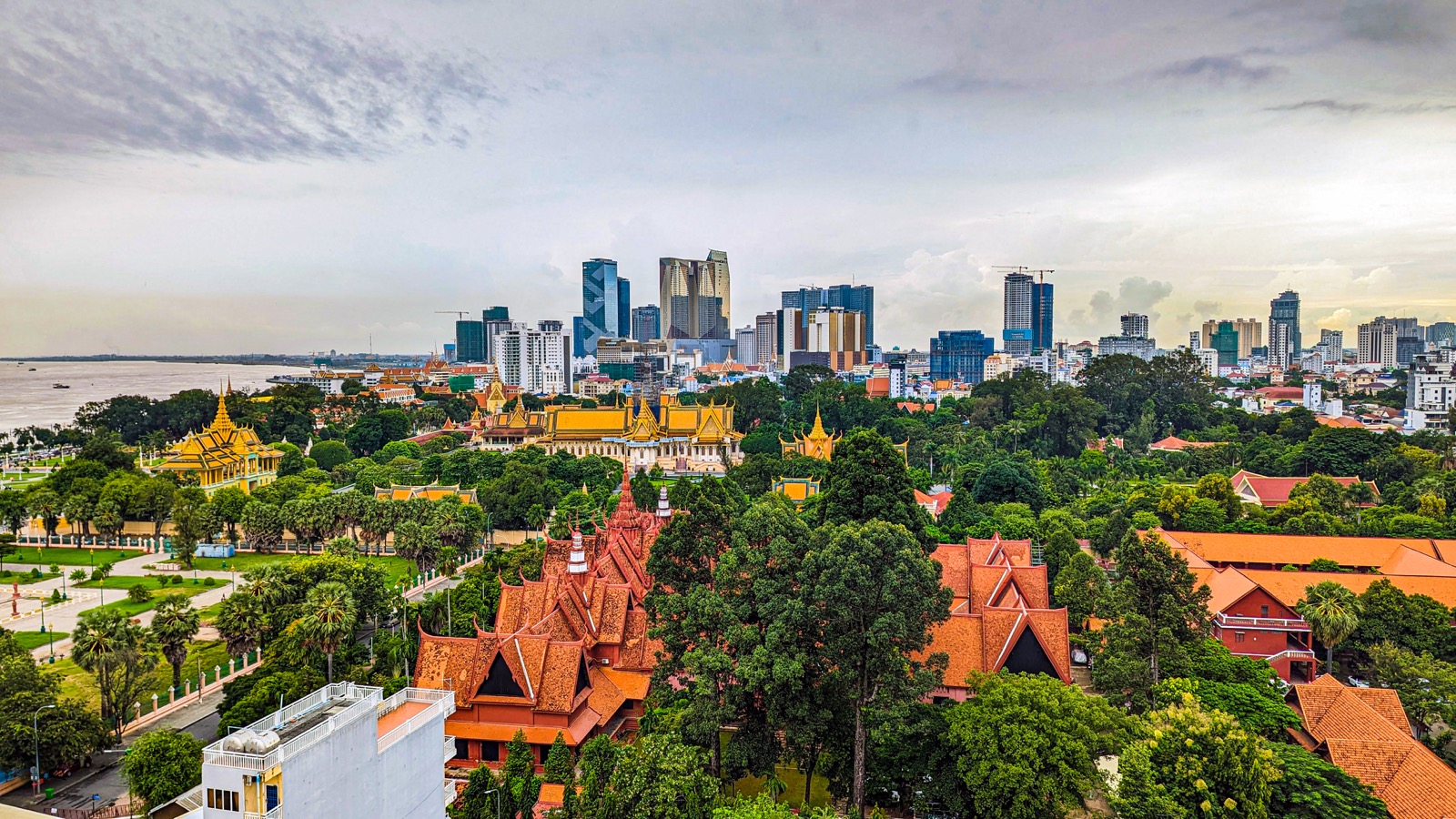 Phnom Penh skyline in Cambodia