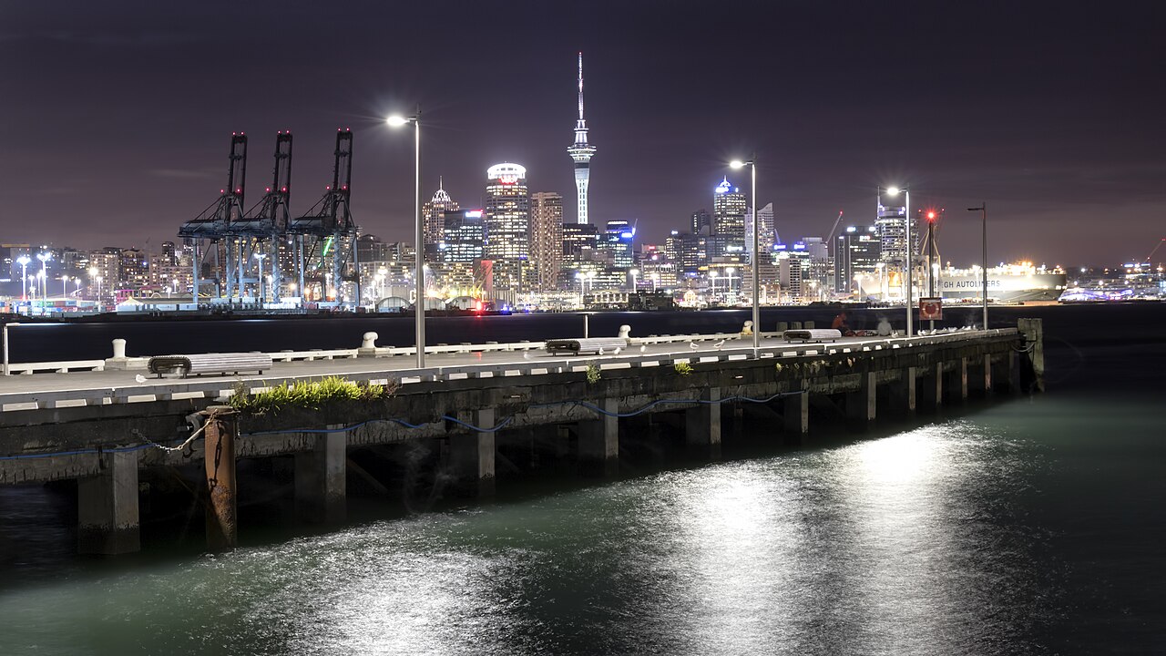 Auckland skyline in New Zealand
