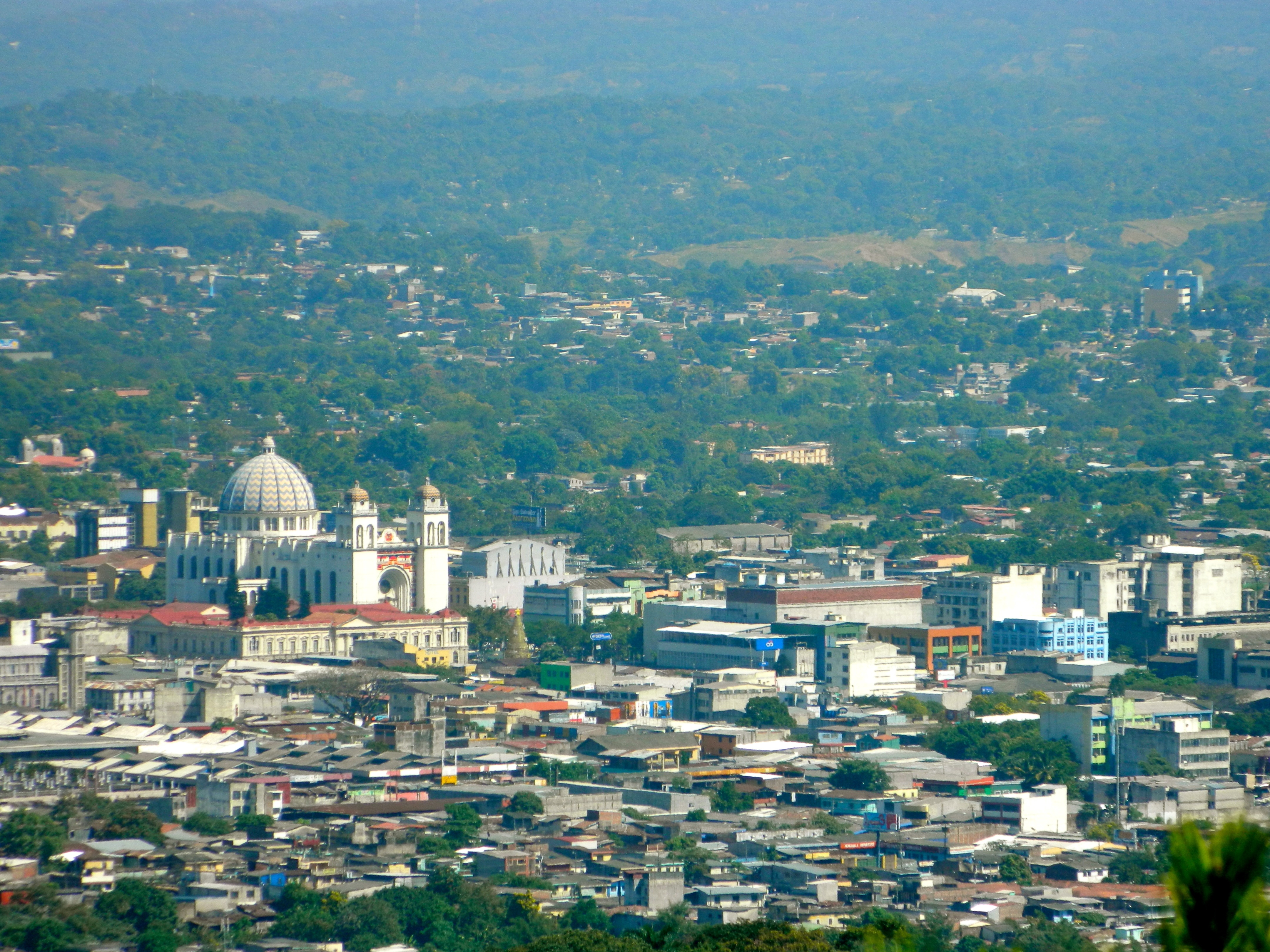 Historic center skyline in San Salvador, El Salvador