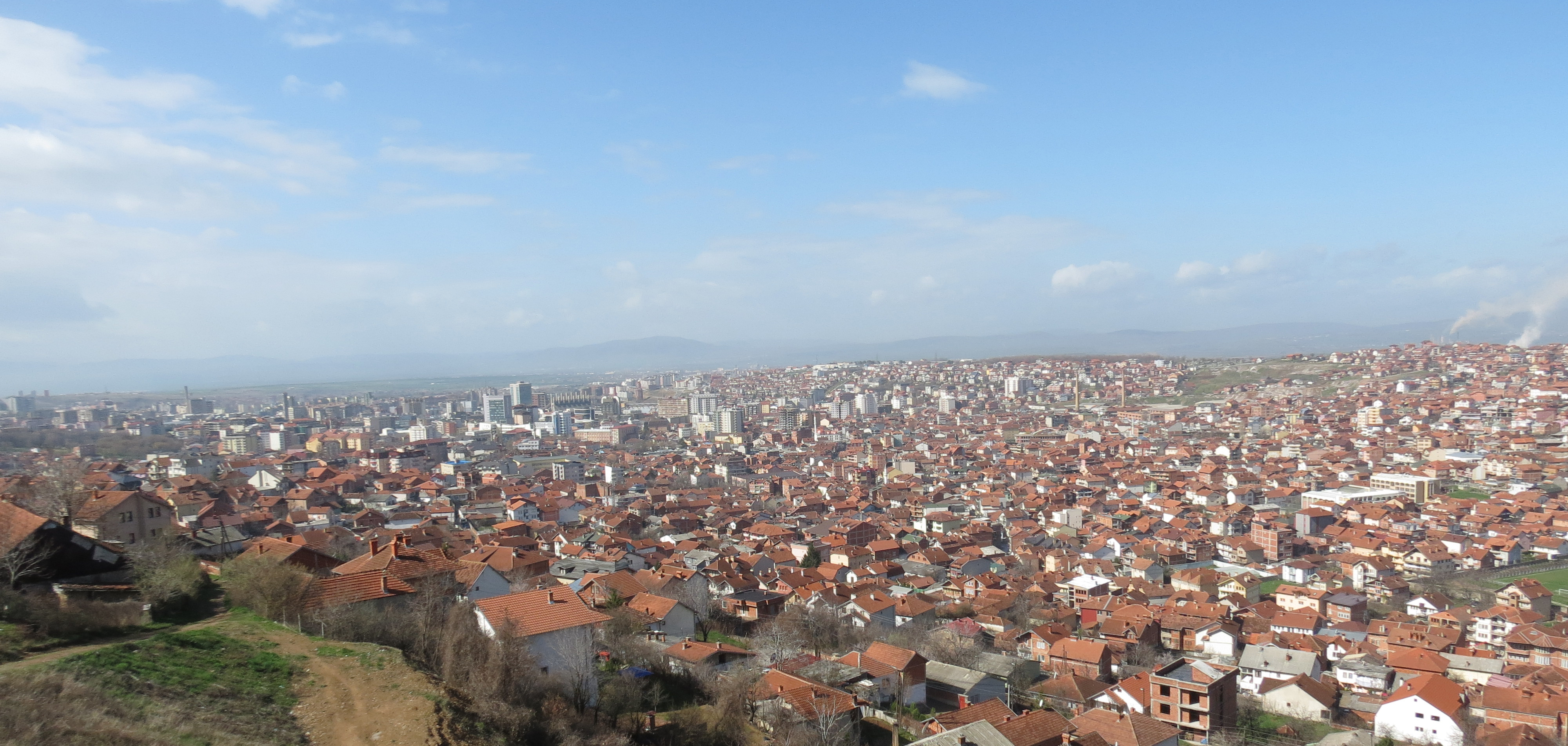 Pristina skyline in Kosovo